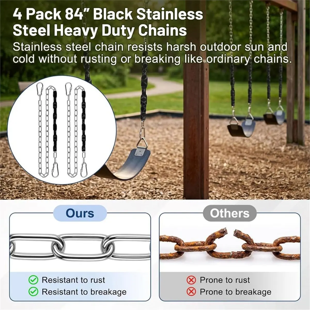 Summer sale  2Pack Chains Swing Chains 8 Quick Connection Buckles Swing Hardware Swing Hanging Chain for Swings Hammocks
