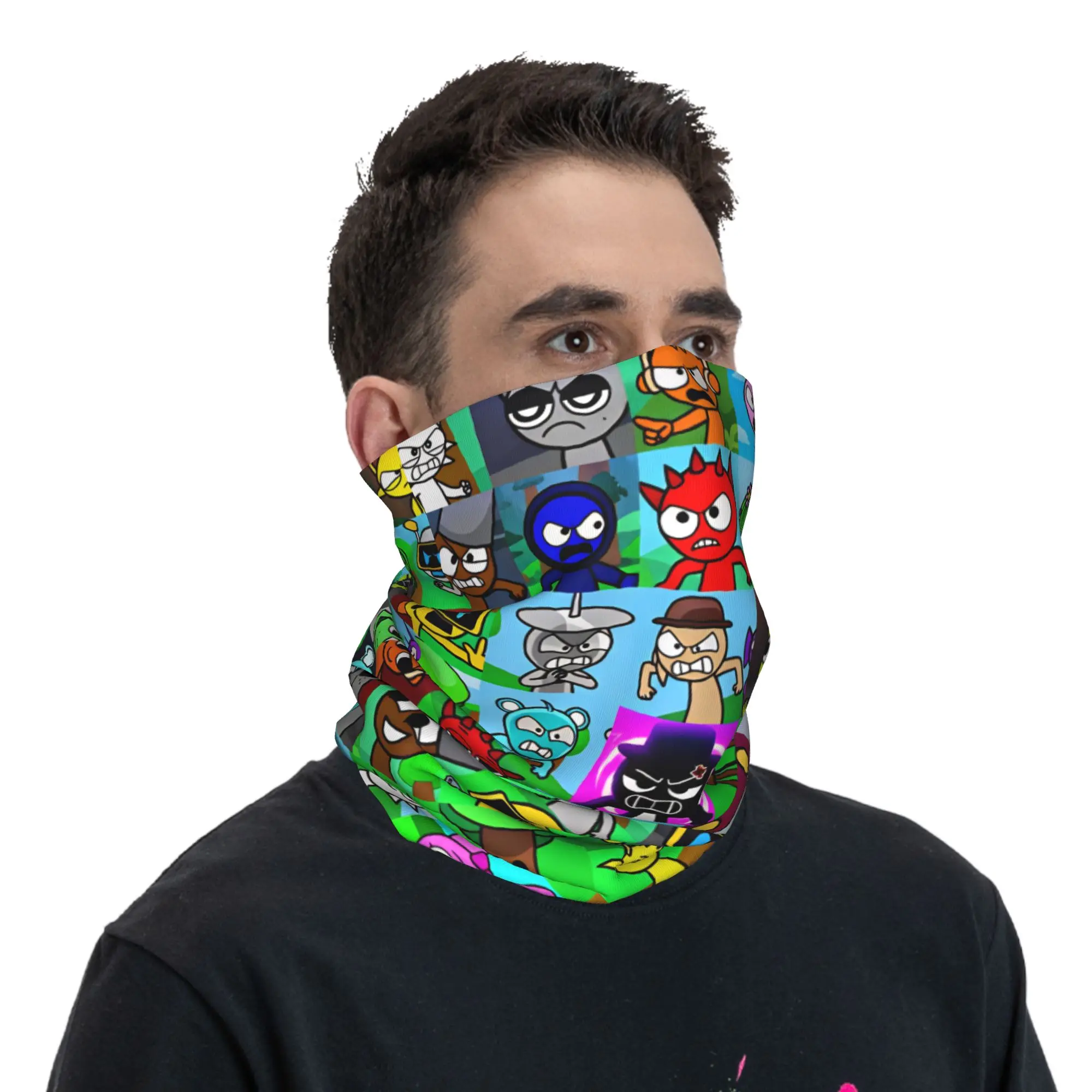 Cartoon S-Sprunkis Balaclava  Hiking Camping Face Masks Male Funny Sun Protection Cycling Mask Soft Bike Scarf Bandana