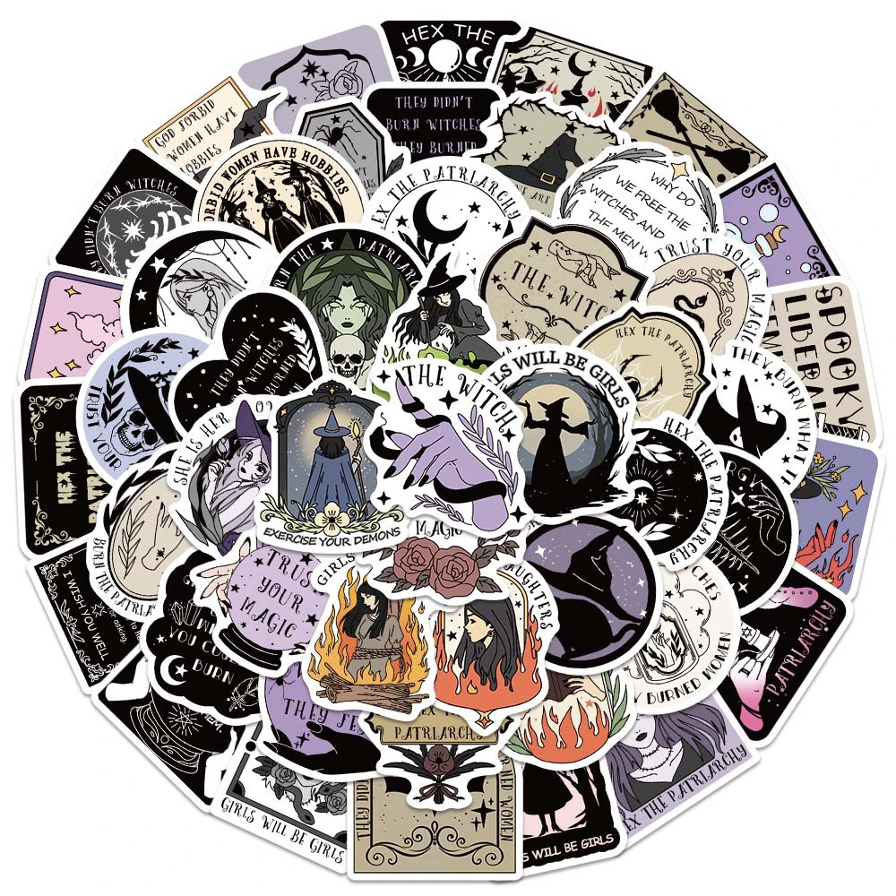 10/30/50pcs Vintage Magic Witch Stickers Gothic Graffiti Skateboard Laptop Phone Case Retro Cool Decoration Sticker Toys Gifts