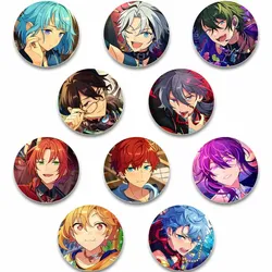 58mm Hot Game Ensemble Stars Enamel Pins Round Tinplate Button Brooch Idol Oukawa Leo Tsukinaga Kohaku Icon Badges Fans Gift