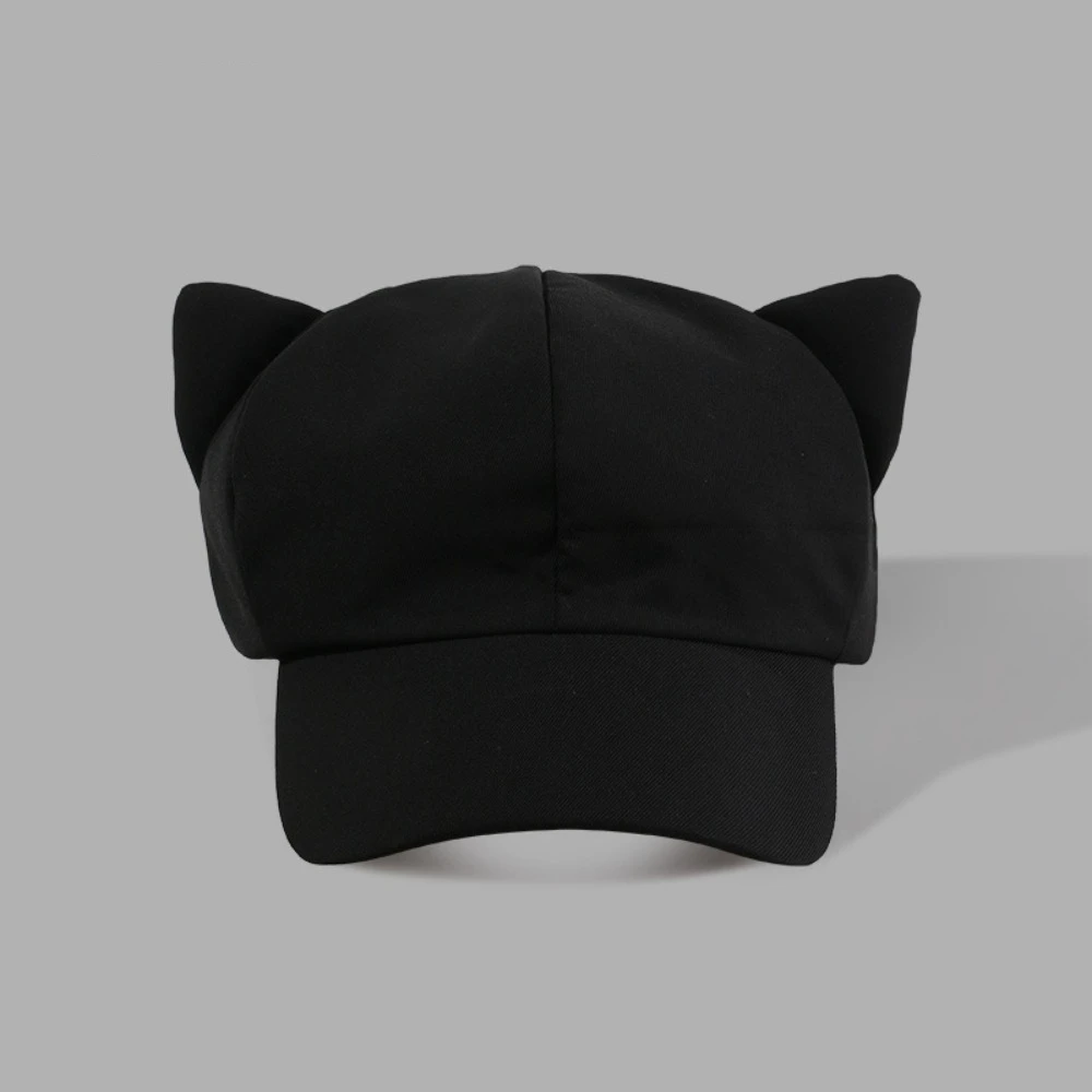 

Lovely Korean Y2k Cat Ear Hat Casual Sunscreen Women's Baseball Hat Outdoor Solid Color Peaked Cap Female