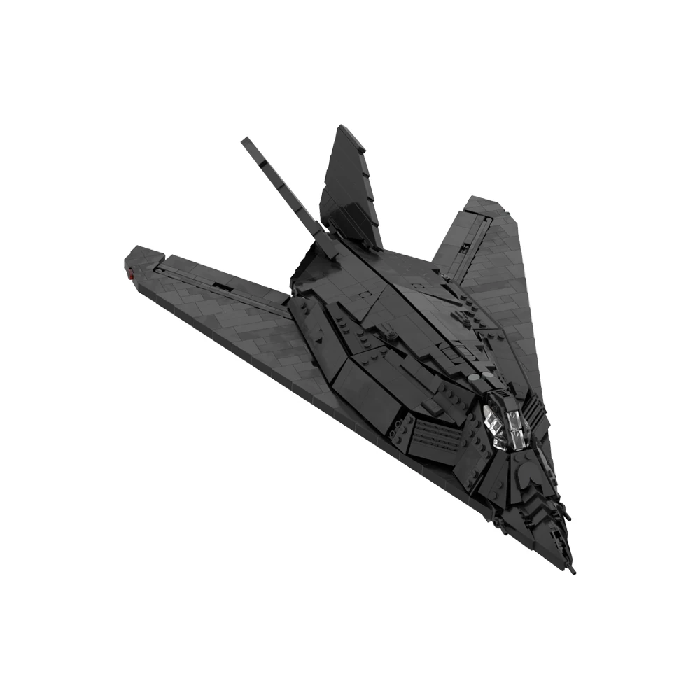 Gobricks MOC Nighthawk Wars Plane Fighter Building Blocks Set Black Battle Aircraft Model Assemble Toys For Kids Birthday Gifts