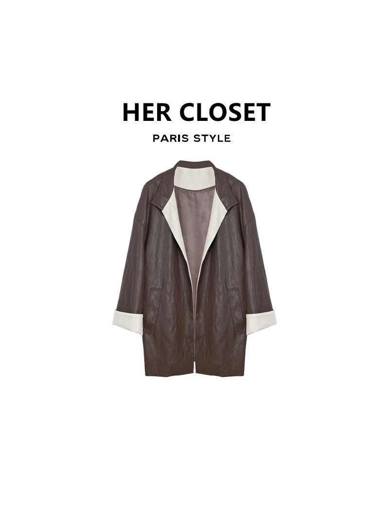 

Ретро Briti Sle, повседневная женская куртка из искусственной кожи средней длины, простая цветная верхняя одежда Blo Ele, Briti с цветочным принтом