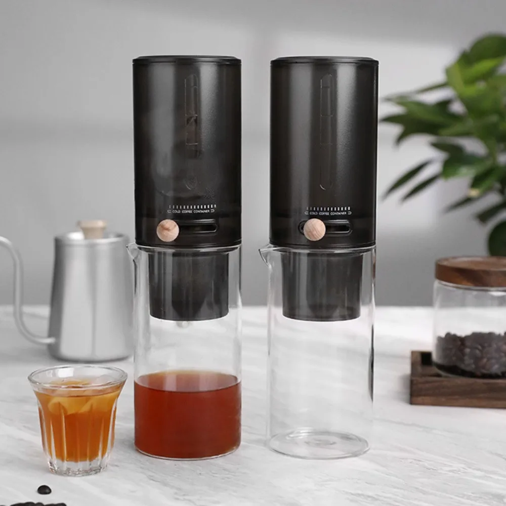 450ml Ice Drip Coffee Maker with Filter Paper Double-layer Filter Net Cold Brew Coffee Dripper Adjustable Flow Rate