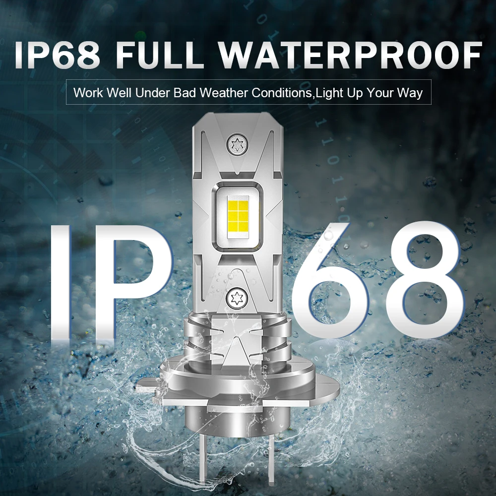 LupuAuto 2szt 60W H7 Led Headlight Bulb 16000LM LED CSP LED Chips Car LED Headlight Auto Lamp 6000K White 12V