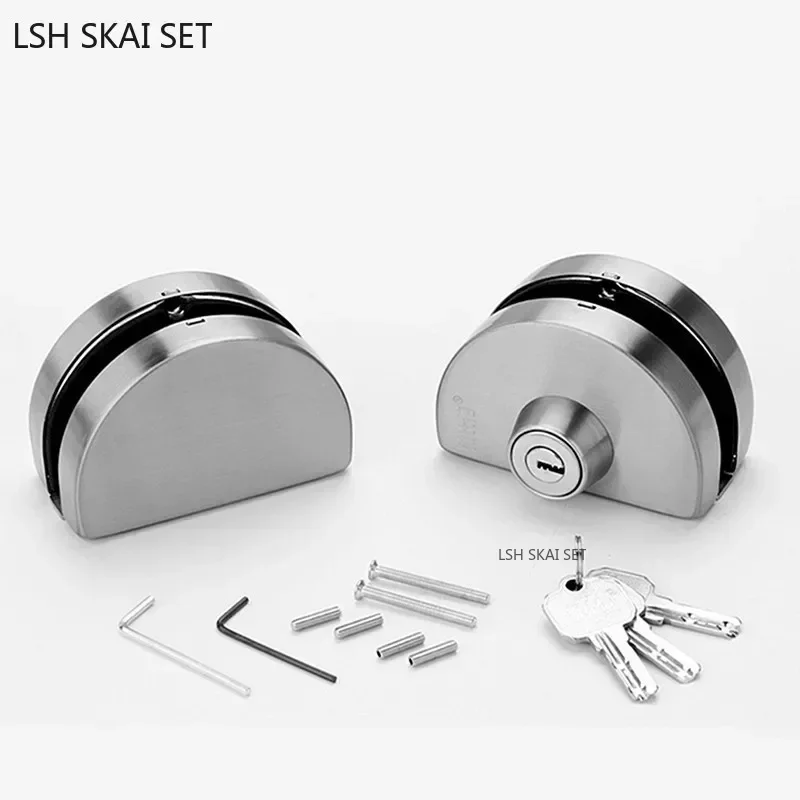 

1 Set 10-12mm Double Open Sliding Door Lock Stainless Steel Glass Door Locks with Keys Safety Lockset Office Security Hardware