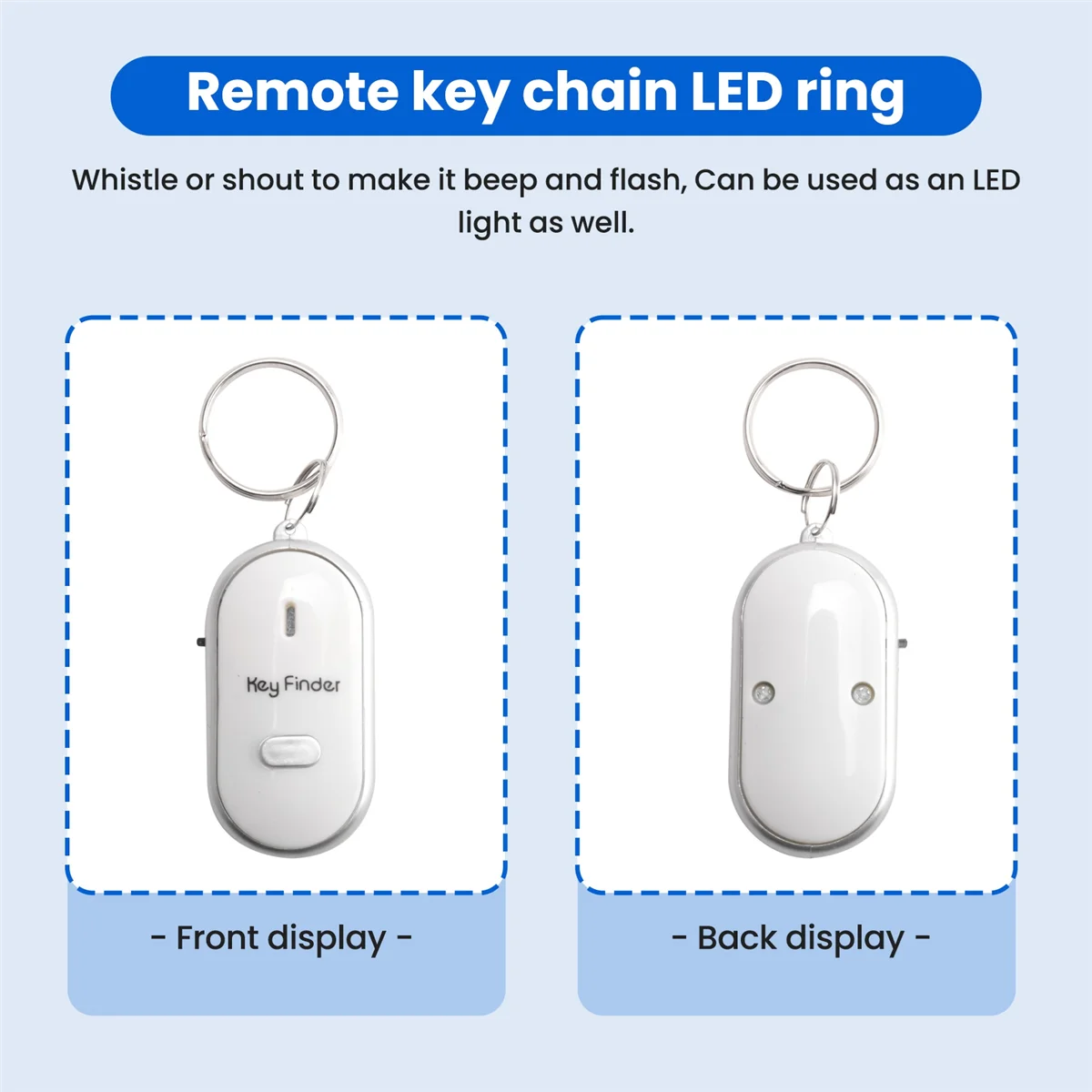 2 pçs apito perdido chave localizador piscando bip localizador remoto chaveiro led anel g