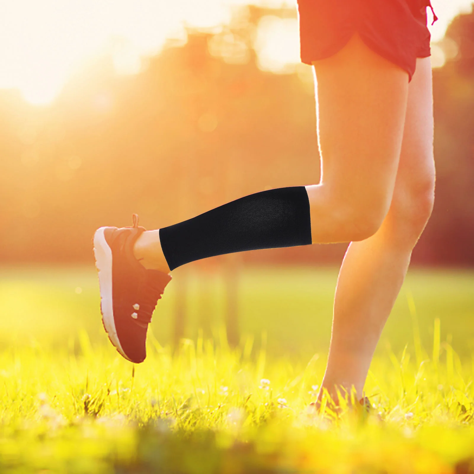 

1Pair Compression Socks for Men Wear-Resistant Lightweight Elastic Footless Stockings Mid-Calf Design for Hiking Running Sports