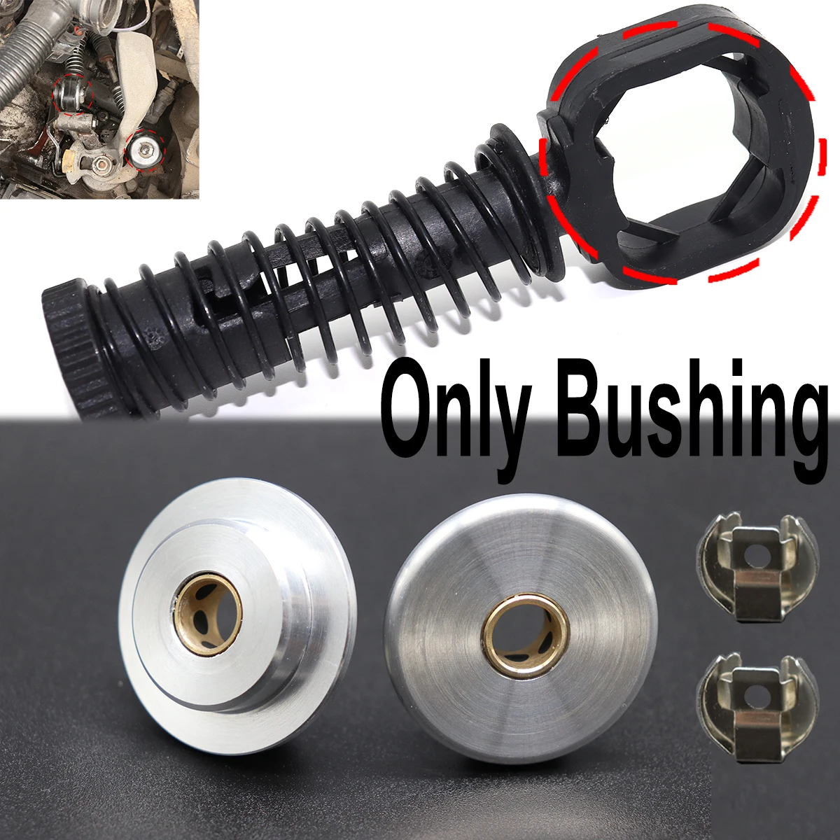 

For VW Golf MK4 1J MK5 1K Plus 8MM 10MM Manual Gear Shift Cable Linkage Rod Shifter Pivot Bushing W/ Lock Washer Clip Repair Kit