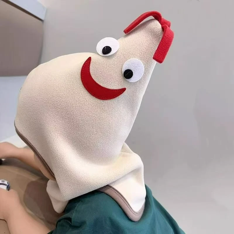 

Новая осенне-зимняя очаровательная цельная шапка и шарф для детей, теплая двойного назначения для младенцев и детей старшего возраста