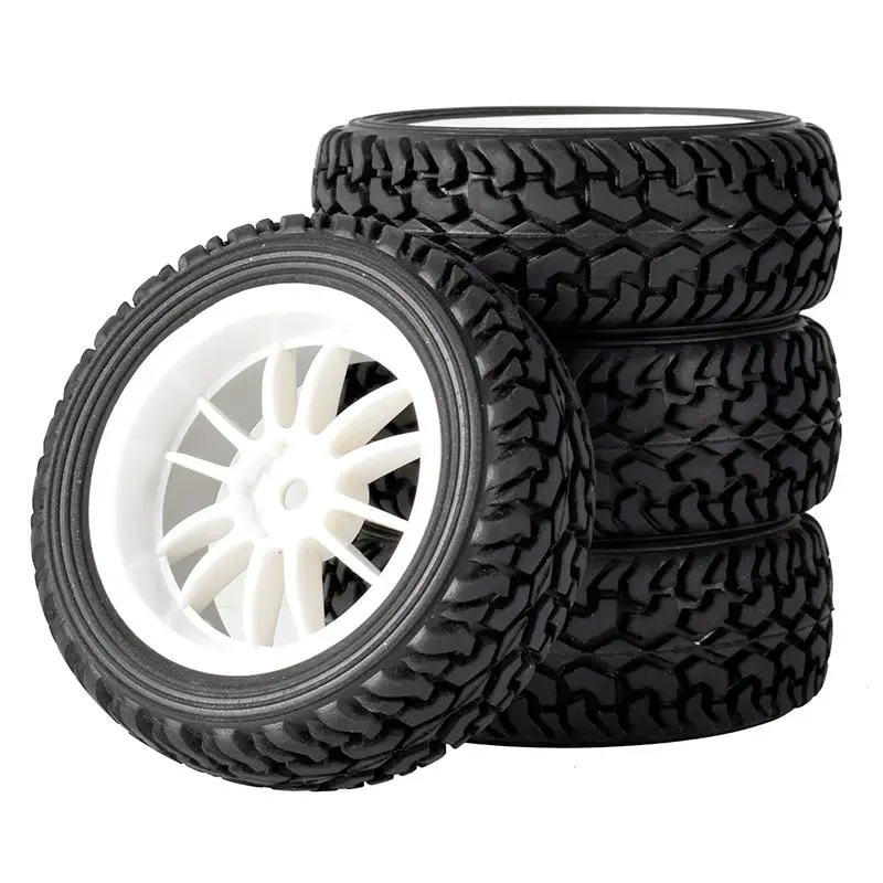 RC 6031W-8019 Rally Tires & Wheel Rims 4P For HSP 1:10 1:16 On-Road Rally Car