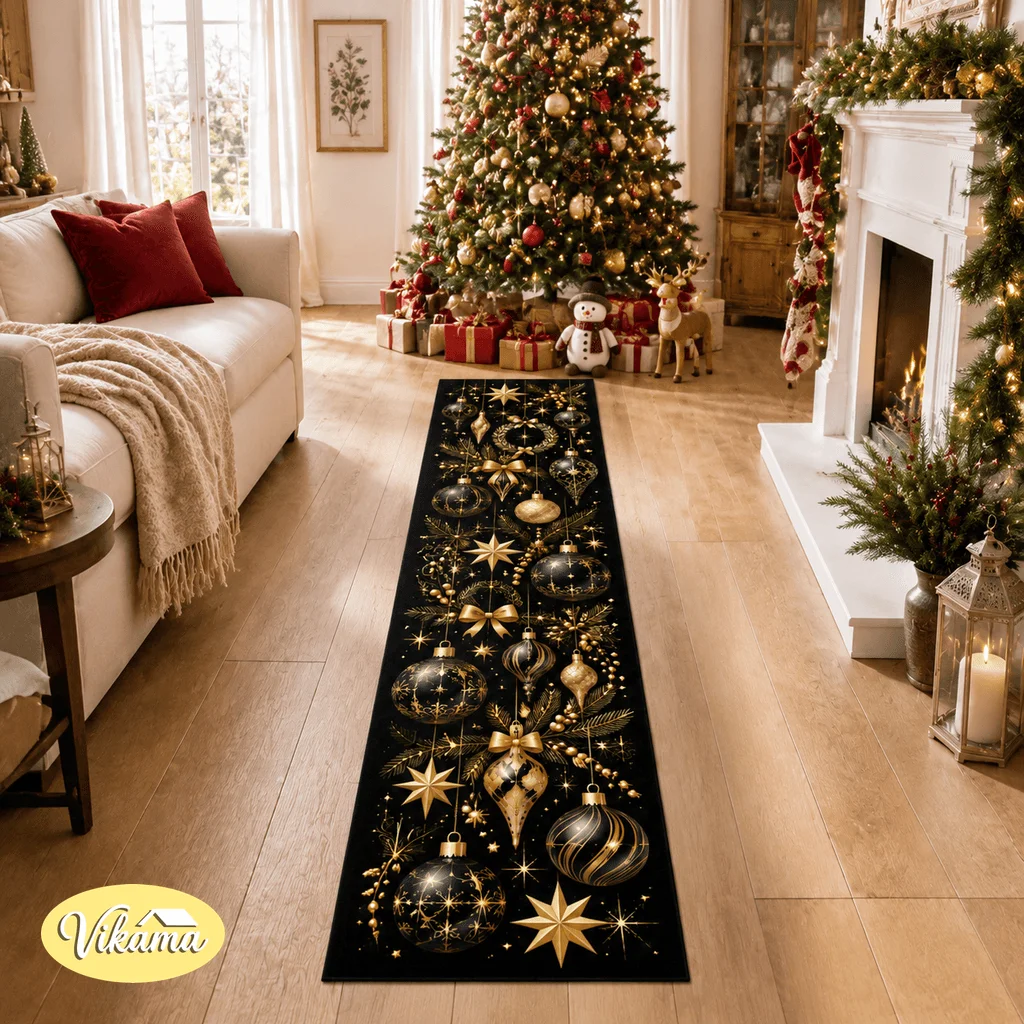 Christmas Velvet Carpet Staircase Corridor Running Track Living Room Dining Room Entrance Corridor Easy-To-Clean Rug Home Decor