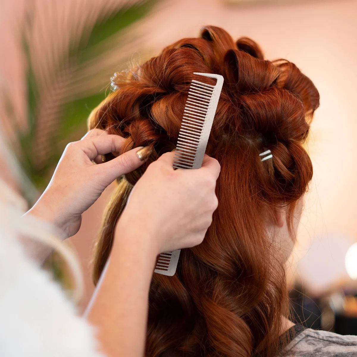 

5 pcs Wheat Straw Comb Lightweight Durable Anti-Static Heat Resistant Hair Combs For Salon Daily Use Portable Plastic Comb Set