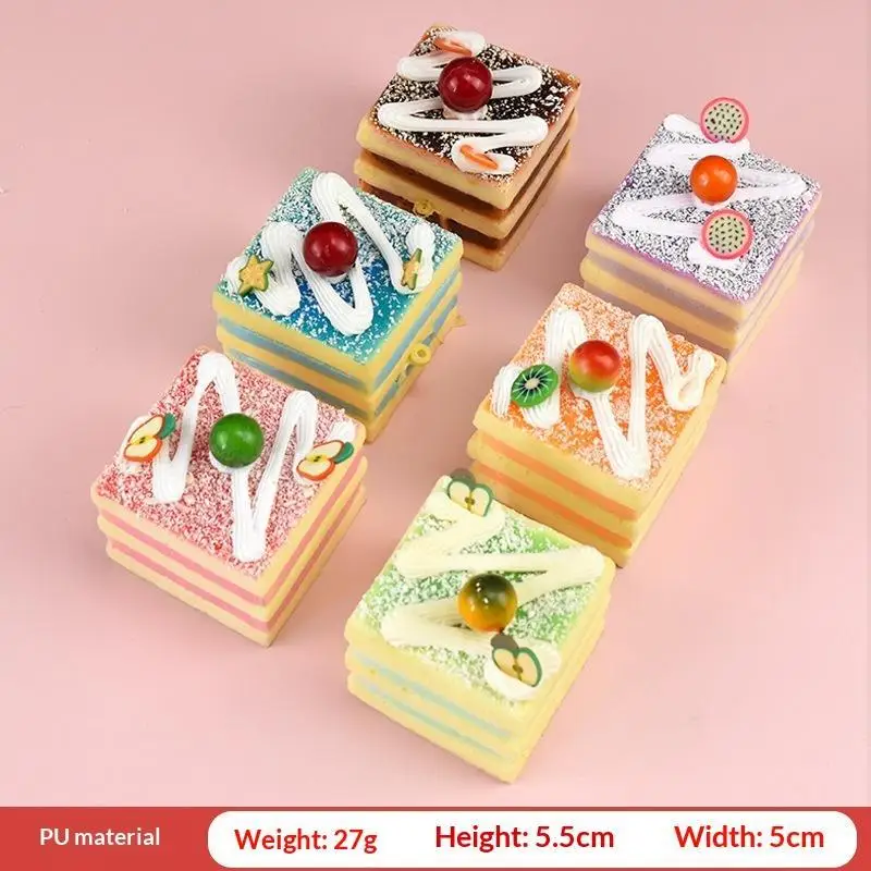 Cute Lovely Simulation Cream Cake Squeeze Toy Soft Elastic Cake Toys Elastic Slow Rebound Squeeze Stress Relief Toys