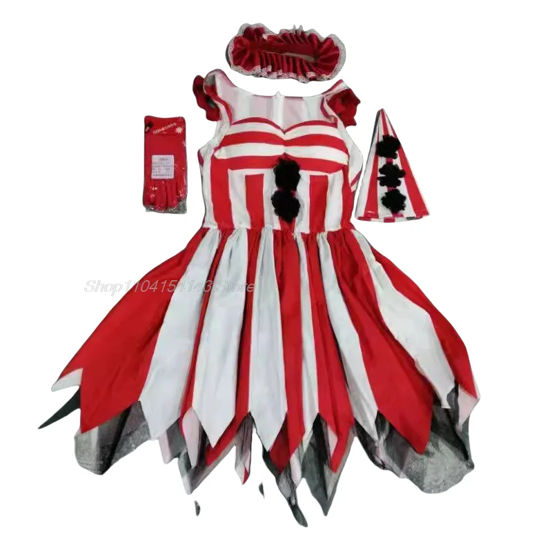 Disfraces de payaso, vestido para mujer, Cosplay, mujer adulta, fiesta de carnaval, trajes aterradores, vestidos, ropa de payaso de Halloween