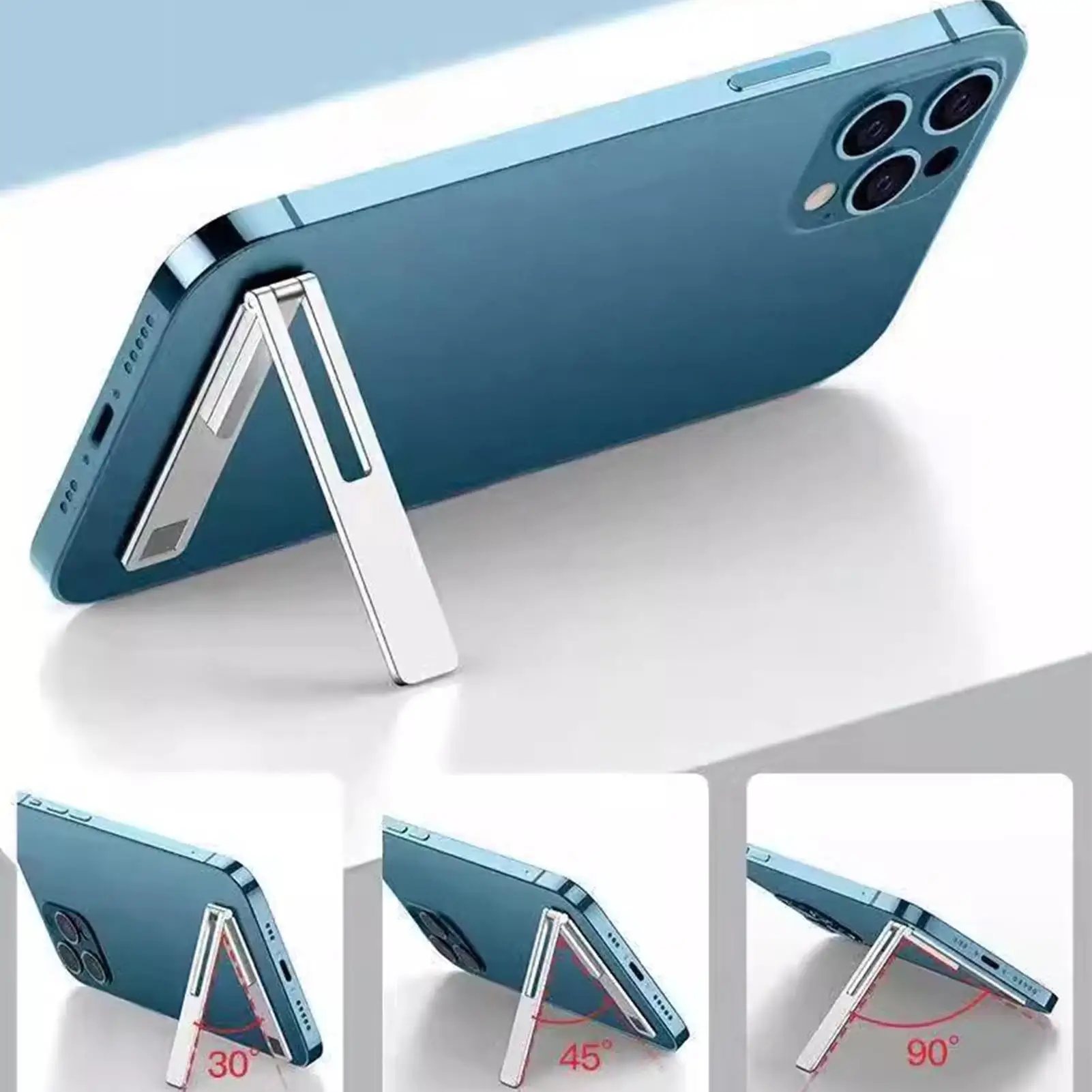 

Invisible Ultra Thin Magnetic Mobile Phone Holder Stands Metal Alloy Foldable Cellphone Kickstand Desktop Tablet Bracket Support