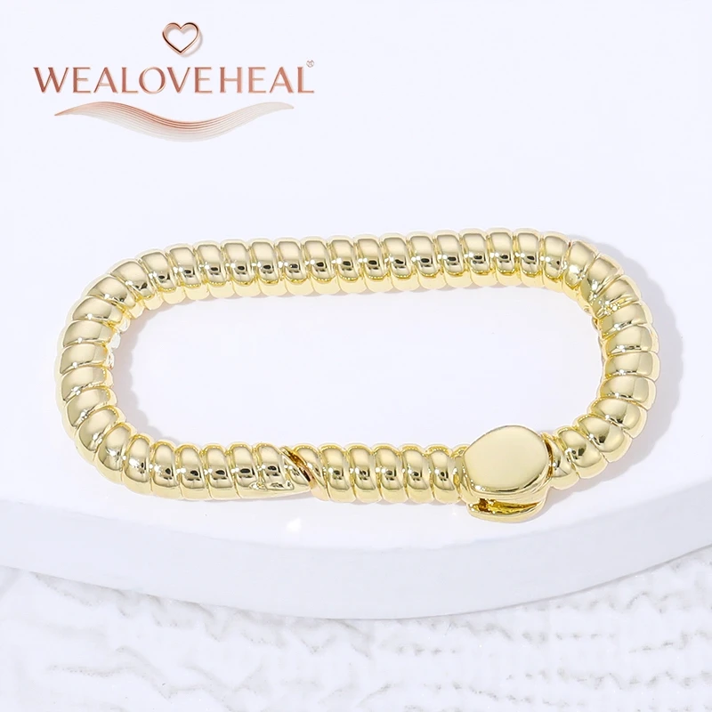 karabinerhaken,18K Vergoldeter Messing-Druckknopfverschluss, Vintage Ovaler Schlangenglied-Verbinder für Schmuckherstellung, DIY Halsketten- und Armbandzubehör – Detail 19