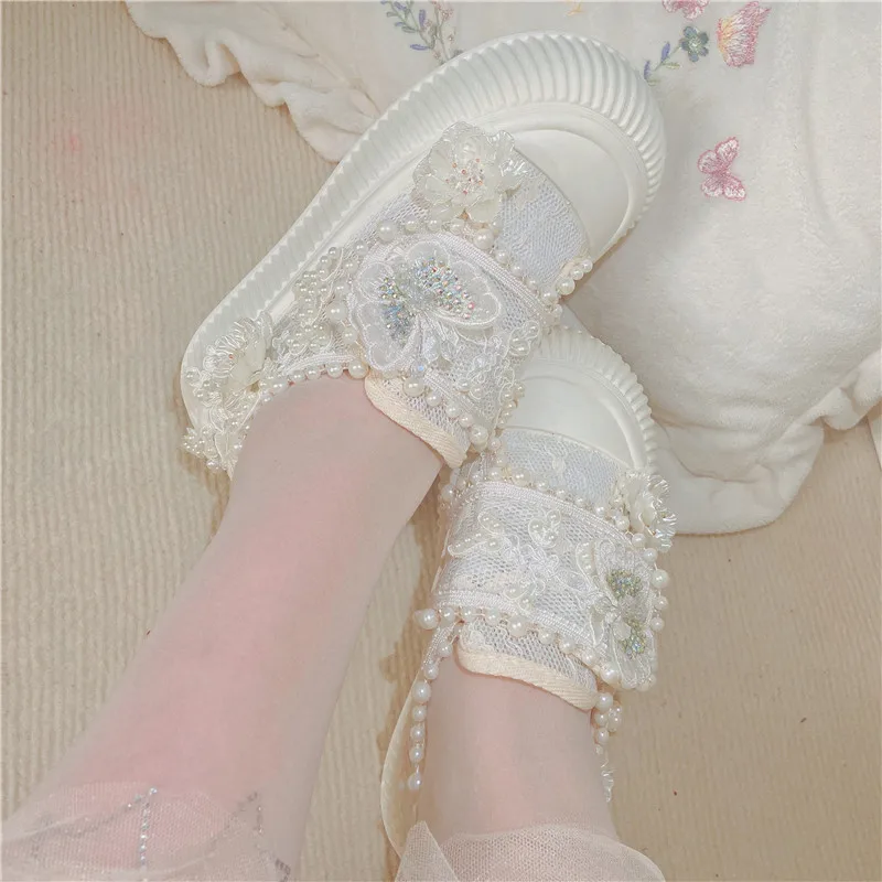 Verão doce respirável aumentando sapatos de tabuleiro feminino renda branca sapatos casuais sola macia senhora casamento moda