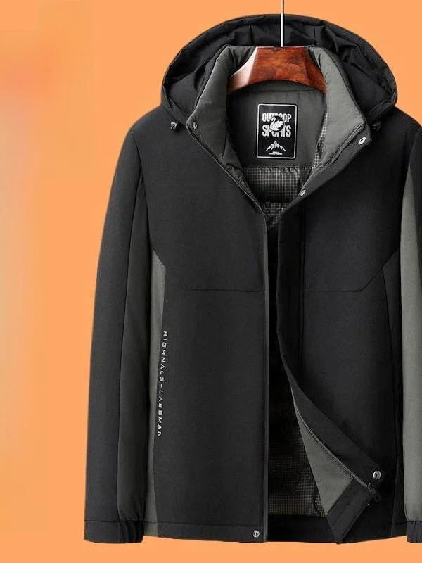 

Теплая хлопковая куртка для мужчин среднего и старшего возраста, с воротником-стойкой, легкая, роскошная зимняя верхняя одежда для папы, повседневная, свободного кроя.