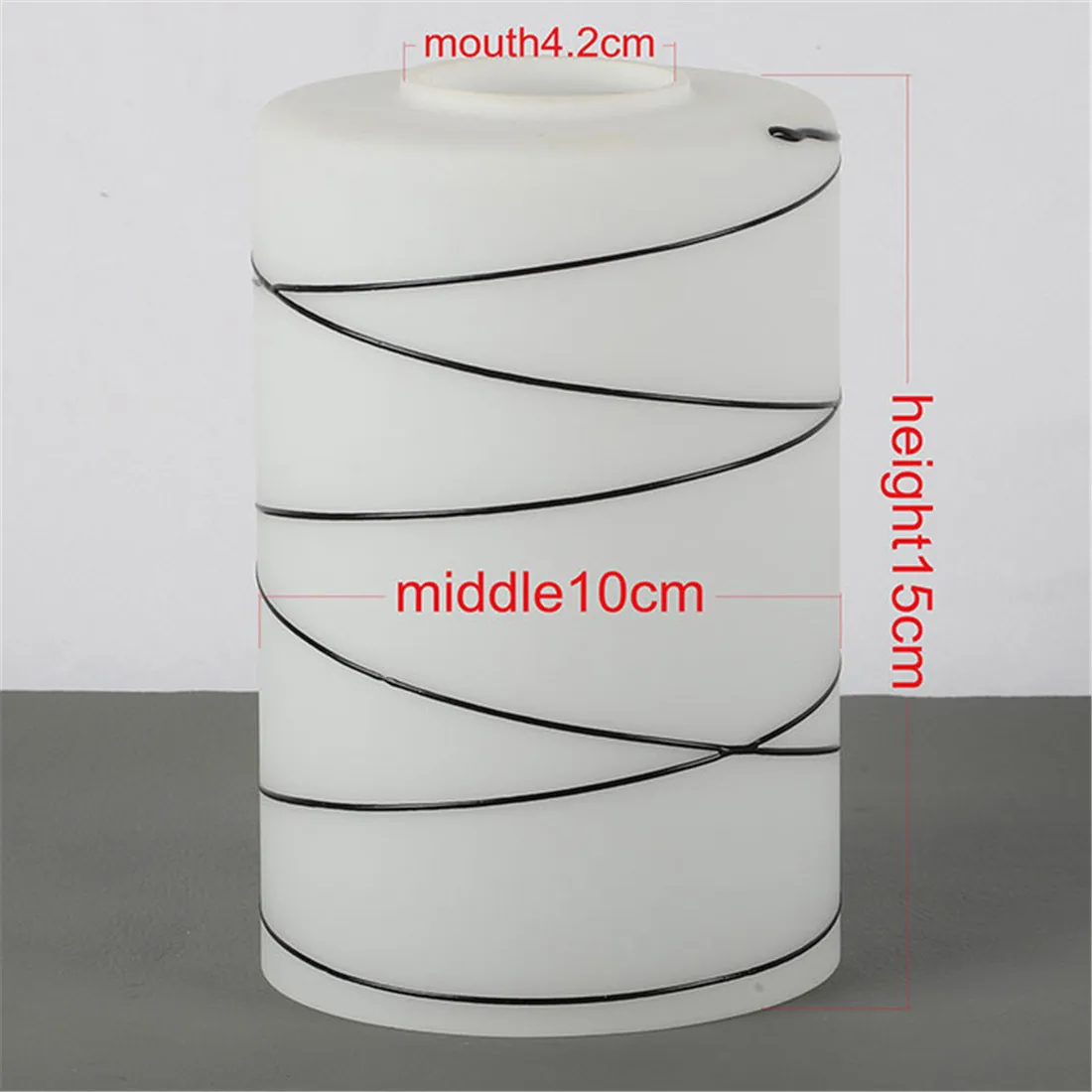 Modern D10xH15cm Line Style Glass Shade Cylinder Light Fixture Replacement Cover with E27 Fitter for Chandelier Wall Sconces