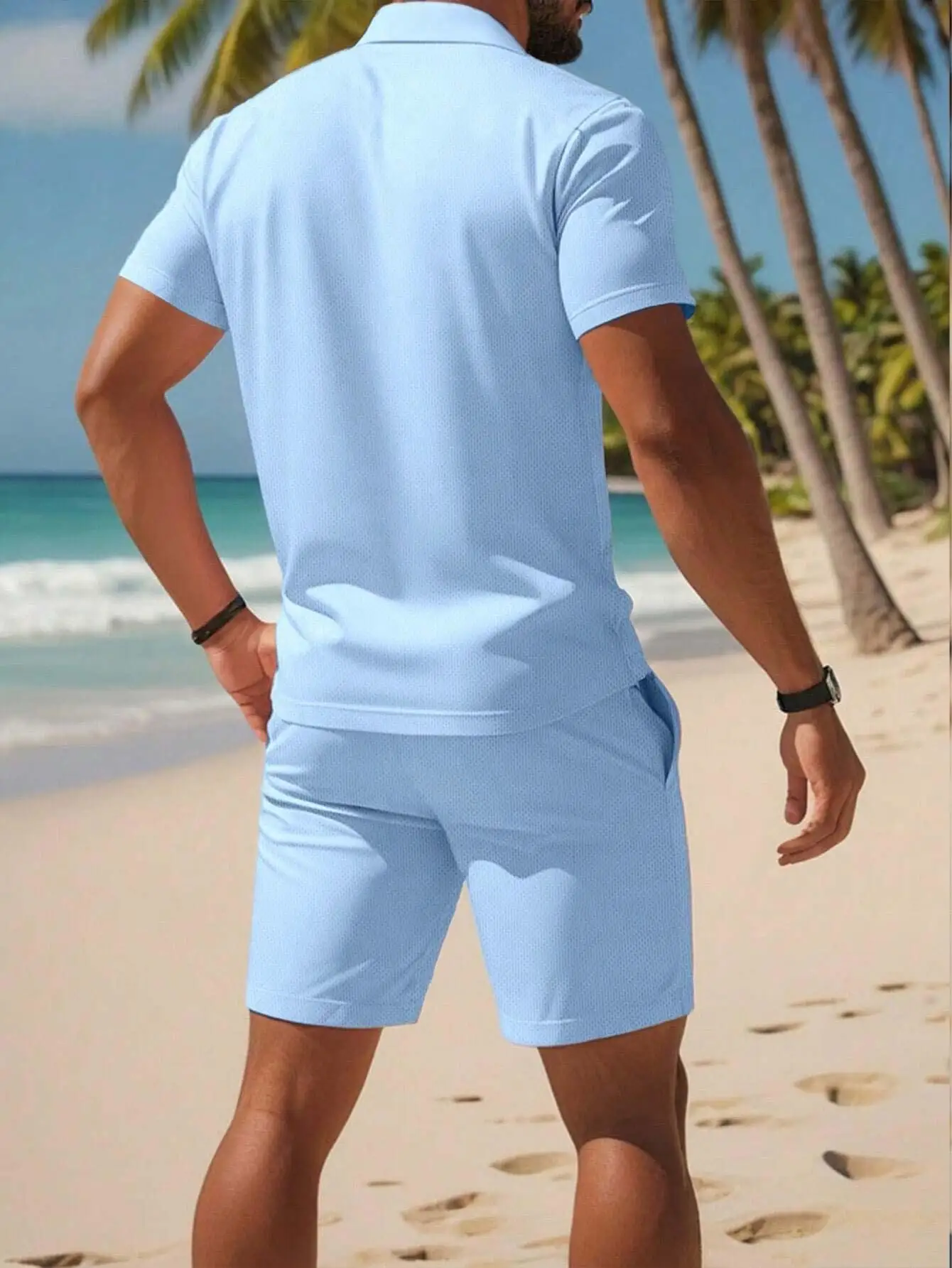 2026 Summer Men's Polo Shirt Set - 3D Printed Design Breathable Lightweight Comfortable Fashionable Outdoor Men's Clothing - view 6