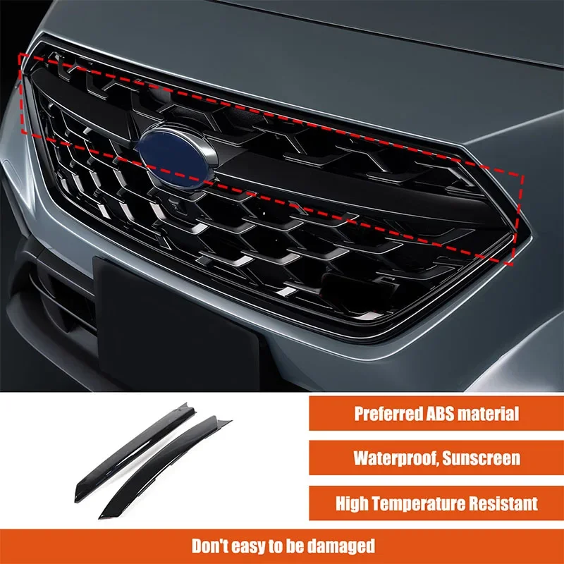 

For Subaru WRX STI 2022 2023 2024 ABS Black Car Front Center Grille Molding Cover Trim Sticker Car Accessories