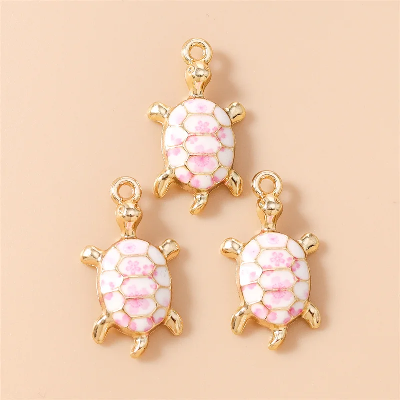 Leslie 20 Stück 13 x 24 mm neue zarte bunte Schildkröten-Anhänger für baumelnde Ohrringe, Halsketten-Anhänger, handgefertigt, DIY-Schmuckherstellung – Detail 11