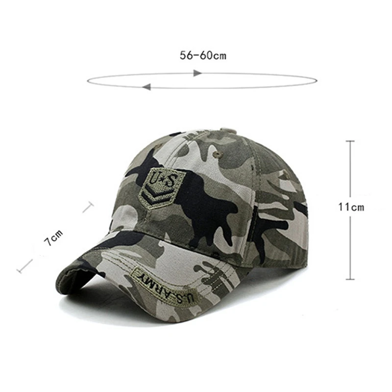 Men Letter US Embroidered Sports Golf Baseball Cap Hiking Cycling Running Hat Outdoor Hunting Jungle Sunhats Trucker Sunscreen