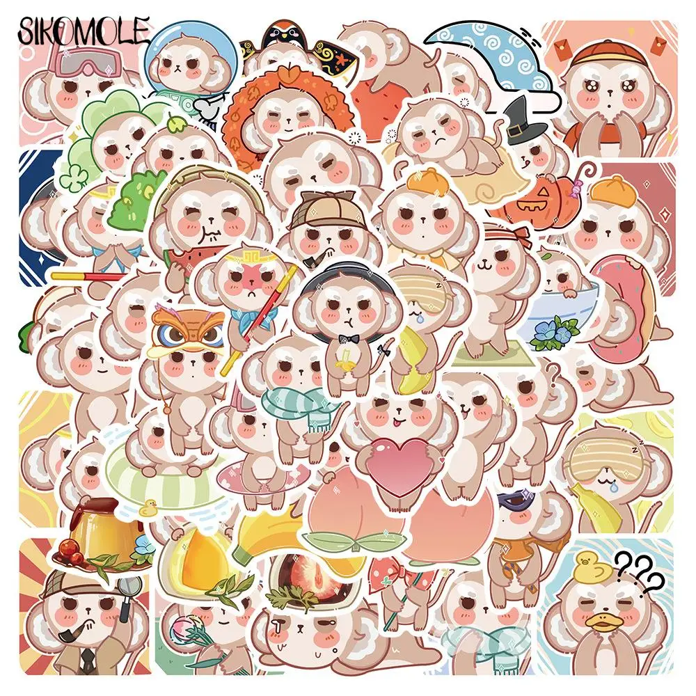 10/30/50PCS Cartoon Cute Lovely Little Monkey Stickers Animal DIY Toy Laptop Luggage Skateboard Guitar Graffiti Decal Sticker F5