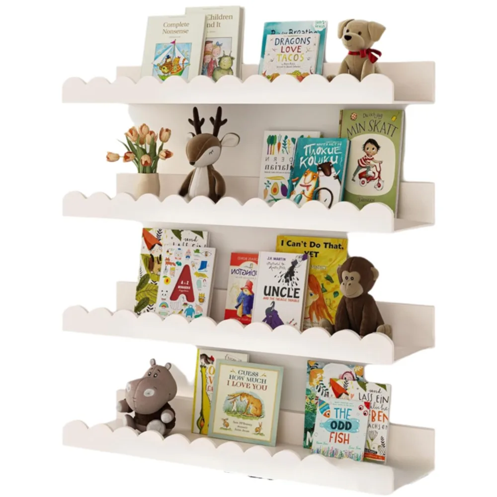 

New Space Saving Wall Mounted Shelf Wave Edge Modern Floating Shelves Wall Shelf Toddler Room