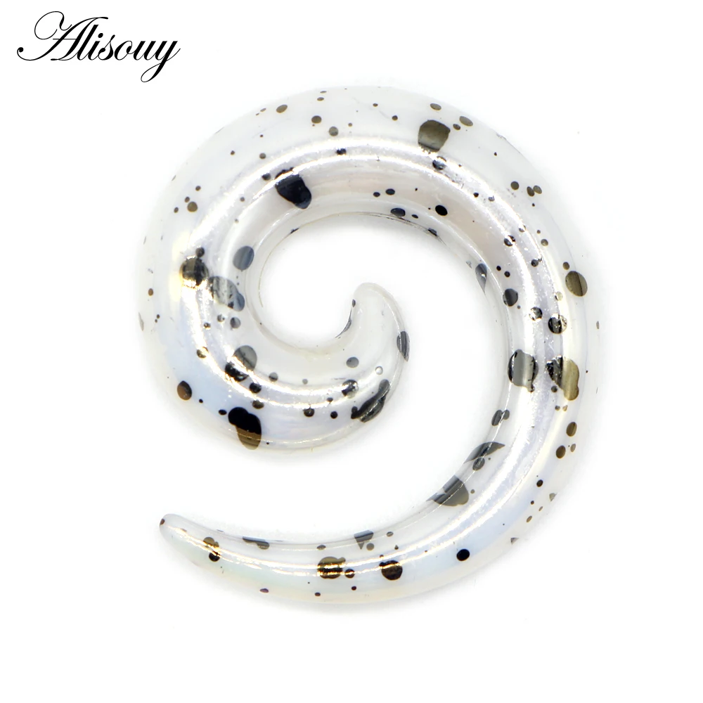 2PCS Acrylic Ear Spiral Plugs Earring Gauges Punk Acrylic Taper Expander Plug Tunnel Piercings Stretcher Kits Body JewelryRing