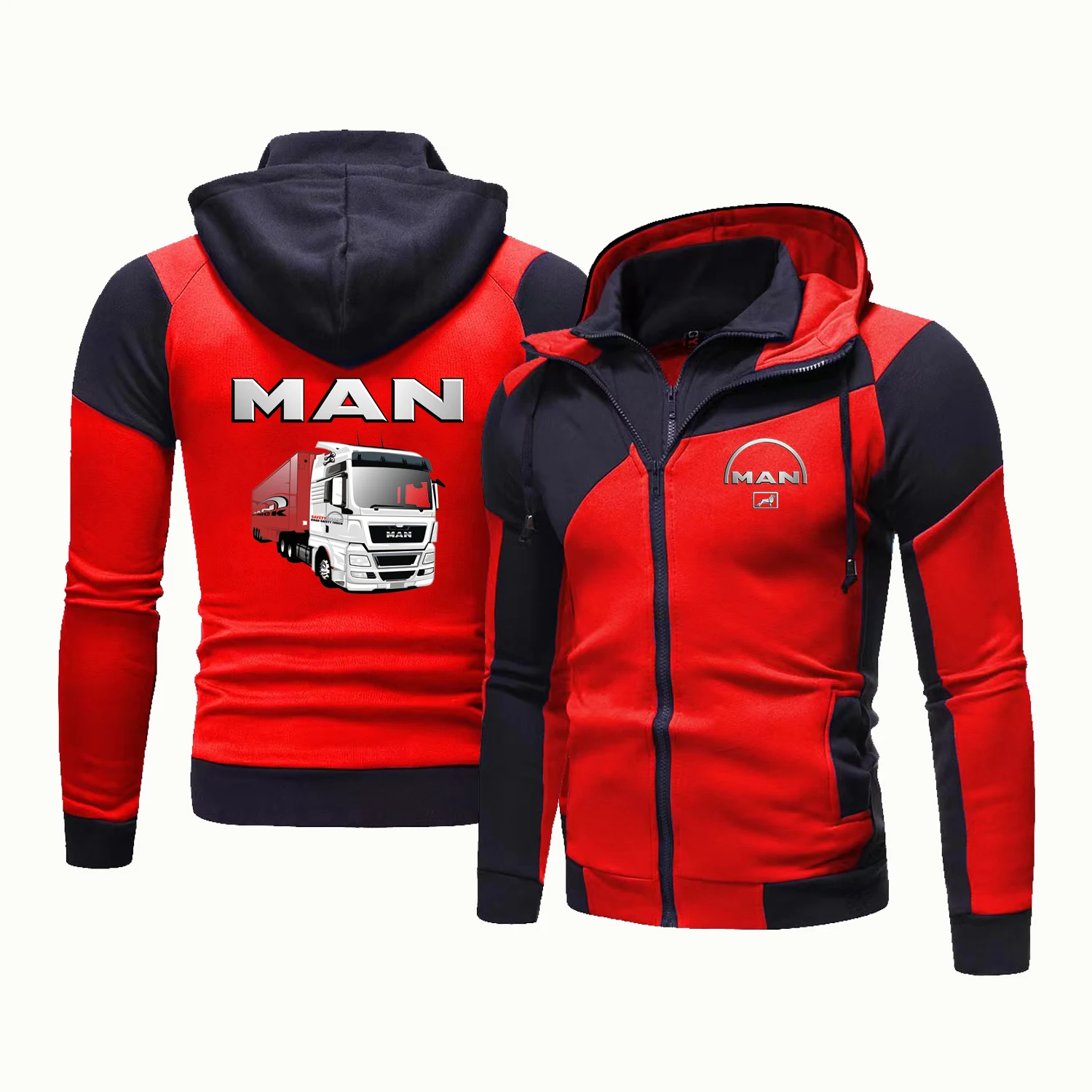 2025 Brand Autumn Winter Hoodie Men's Truck MAN Car Brand Logo Print Men's Zip Coat Men's Hoodie and Sweatshirt Casual Jacket