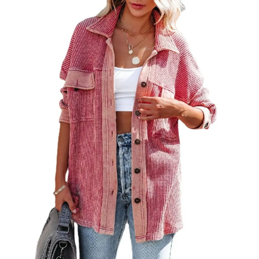 

Women's Long Sleeve Sweater Coat Street Style Lapel Single Row Autumn Winter Independent Station Fashion