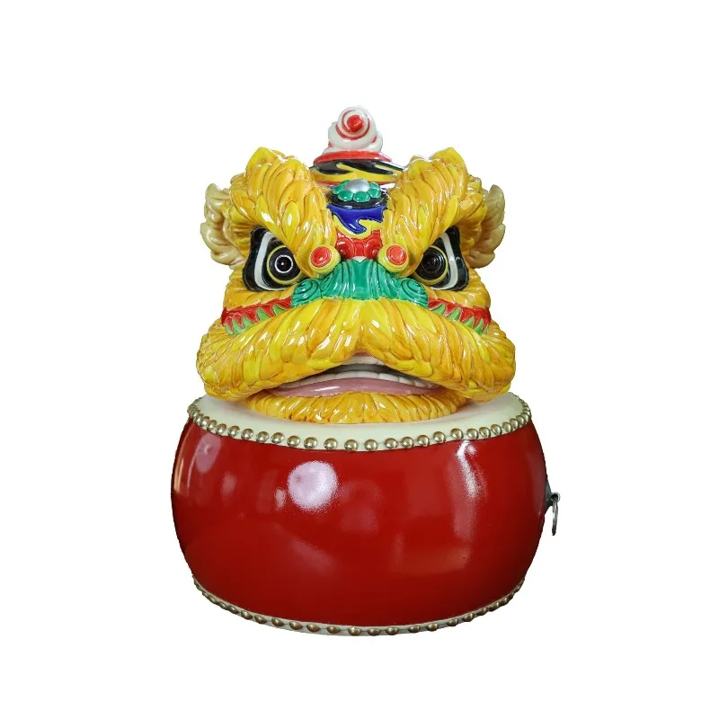 Handmade home mid-to-high-end ceramic Lingnan lion head ornament
