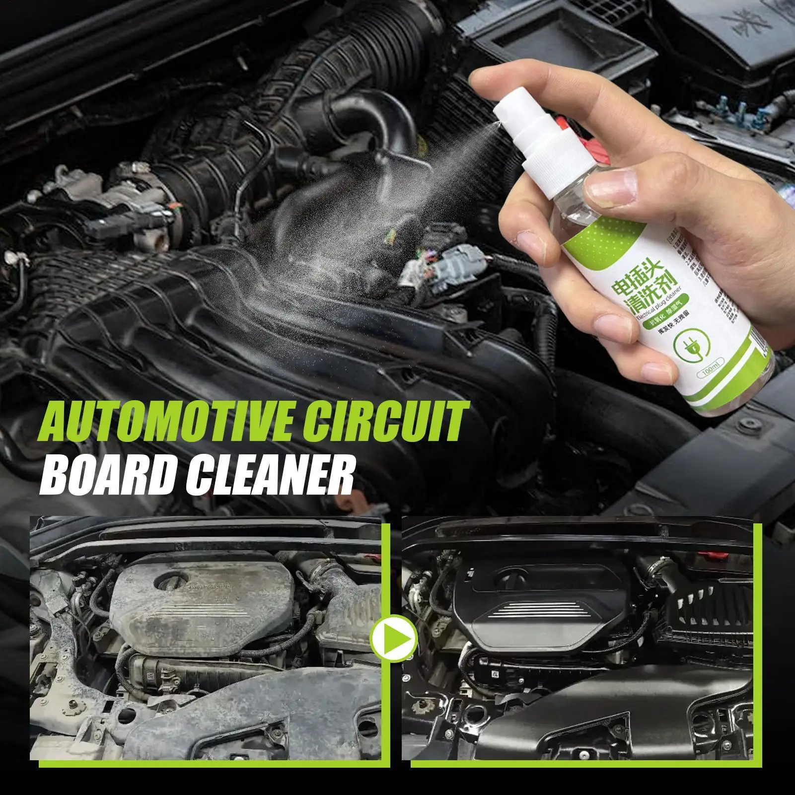 100ml Electrical Contact Cleaner Spray Fast-Drying Formula for Industrial Equipment Car Parts Cleaning Agent