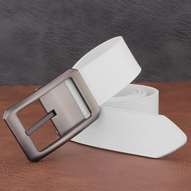 

High Quality Cowboys Casual Leather Classic Pin Buckle White Fashion Belts Men Luxury Genuine Waistband For Male Cowboys C