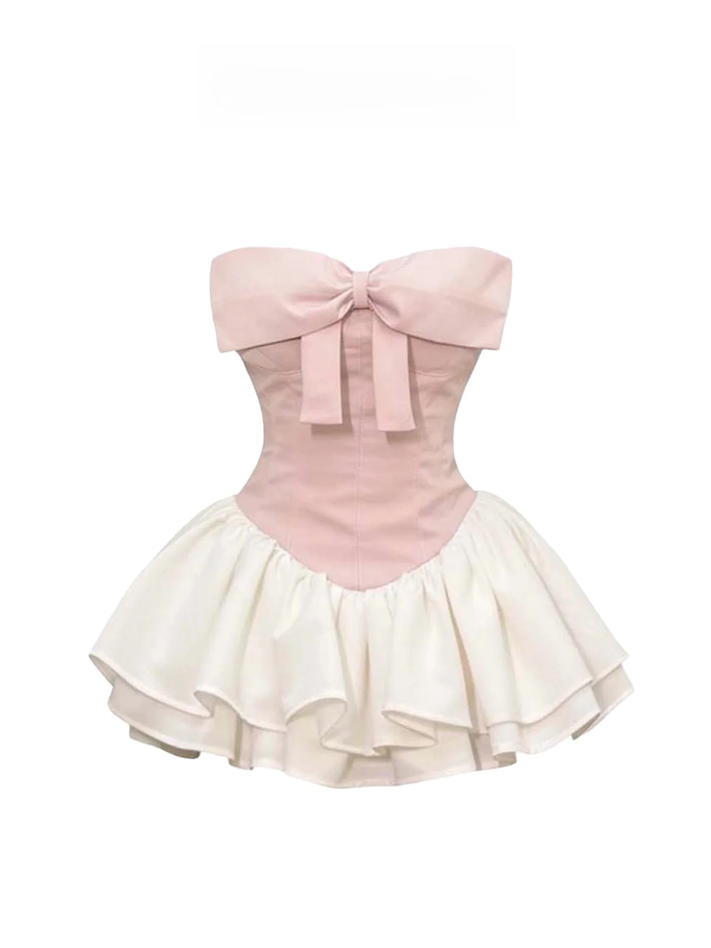 

Sweet Princess Style Knot Dress Women's plus Size Waist Cinched Ball Gown Dress HEZA A-Line Short Sleeveless Dress