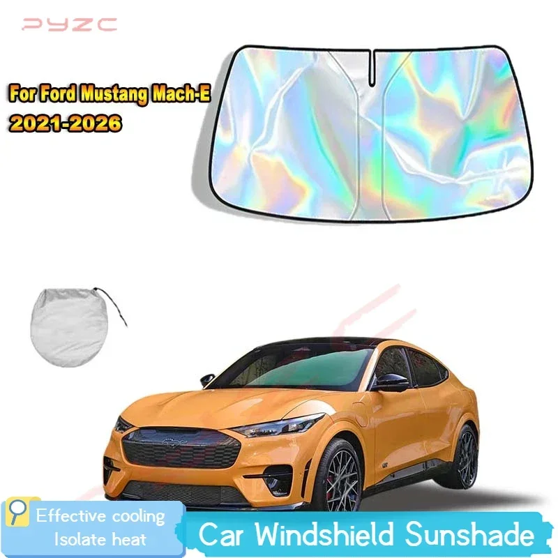 For Ford Mustang Mach-E 2021-2026 Car Windshield Sunshade Cover Front Window Sun Shade Visor Auto Interior UV Protection