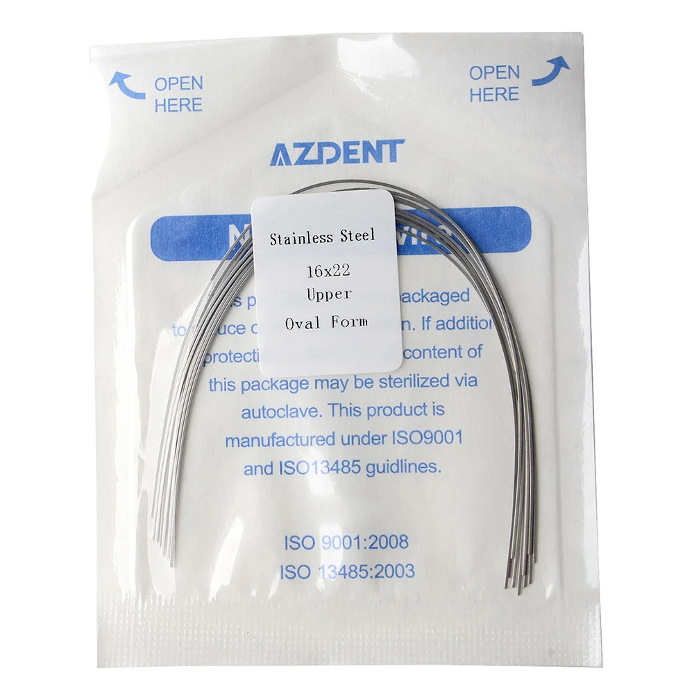 10 Teile/paket AZDENT Dental Kieferorthopädische Edelstahl Runde Rechteckige Bogen Drähte Oval Form Oberen Unteren Drahtbogen – Detail 6