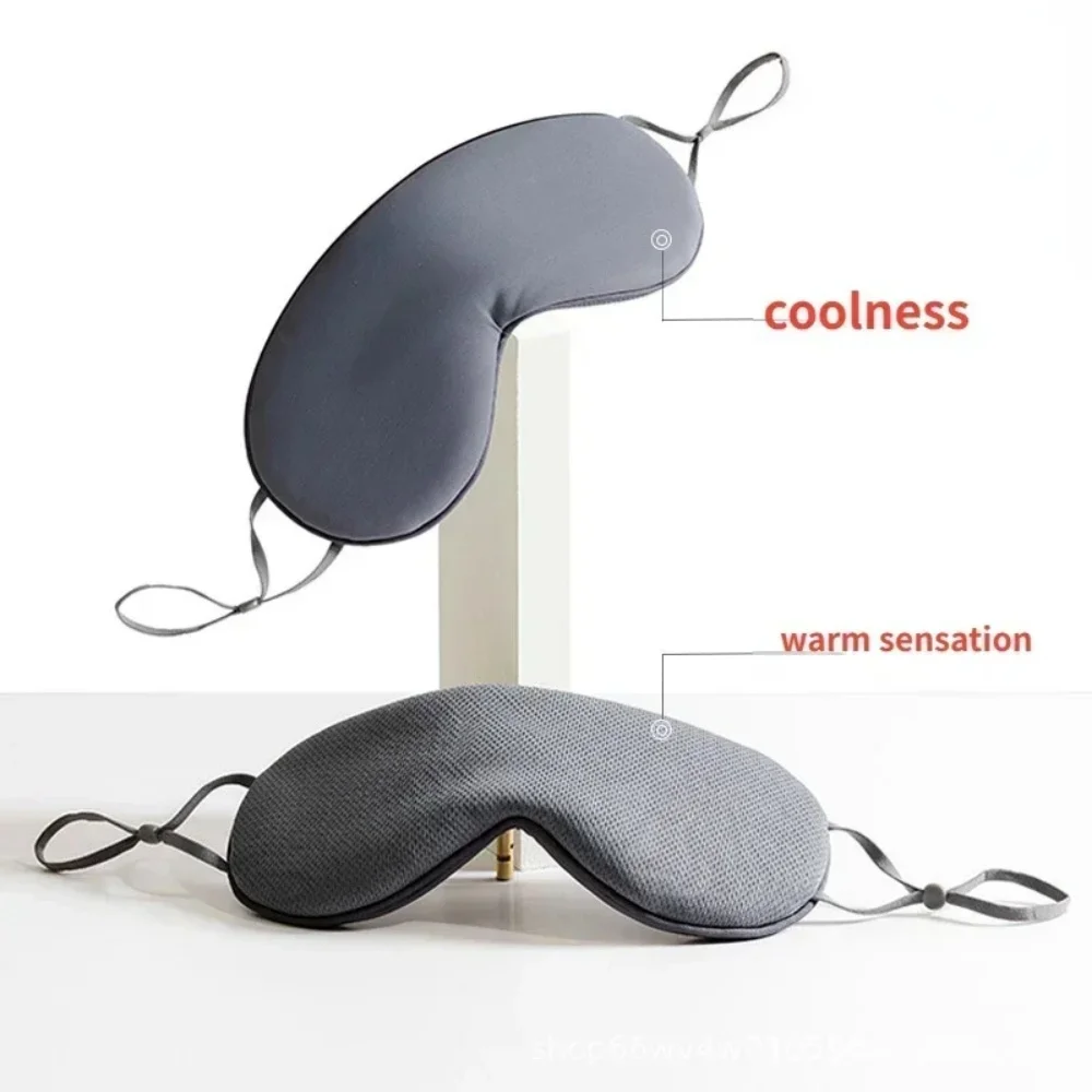 Ice Silk Sleeping Eye Mask Warm And Cool Dual Use Adjustable Light Blocking Breathable Eye Cover Portable Blindfold For Rest