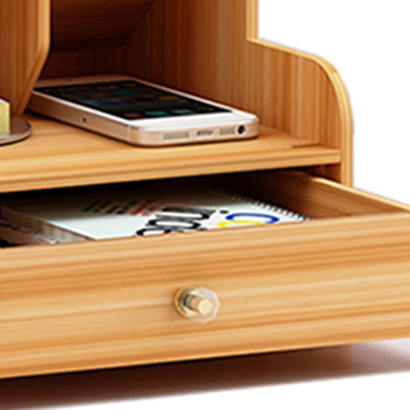 Abwr-desktop Organizer, kayu pemegang pena kotak penyimpanan, kreatif dan modis multi-fungsi pemegang pena rak Desktop kantor