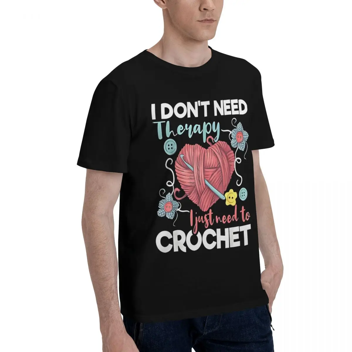 Crochet Therapy Heart Motion Kemp Graphic Top tee Vintage Home Eur Size