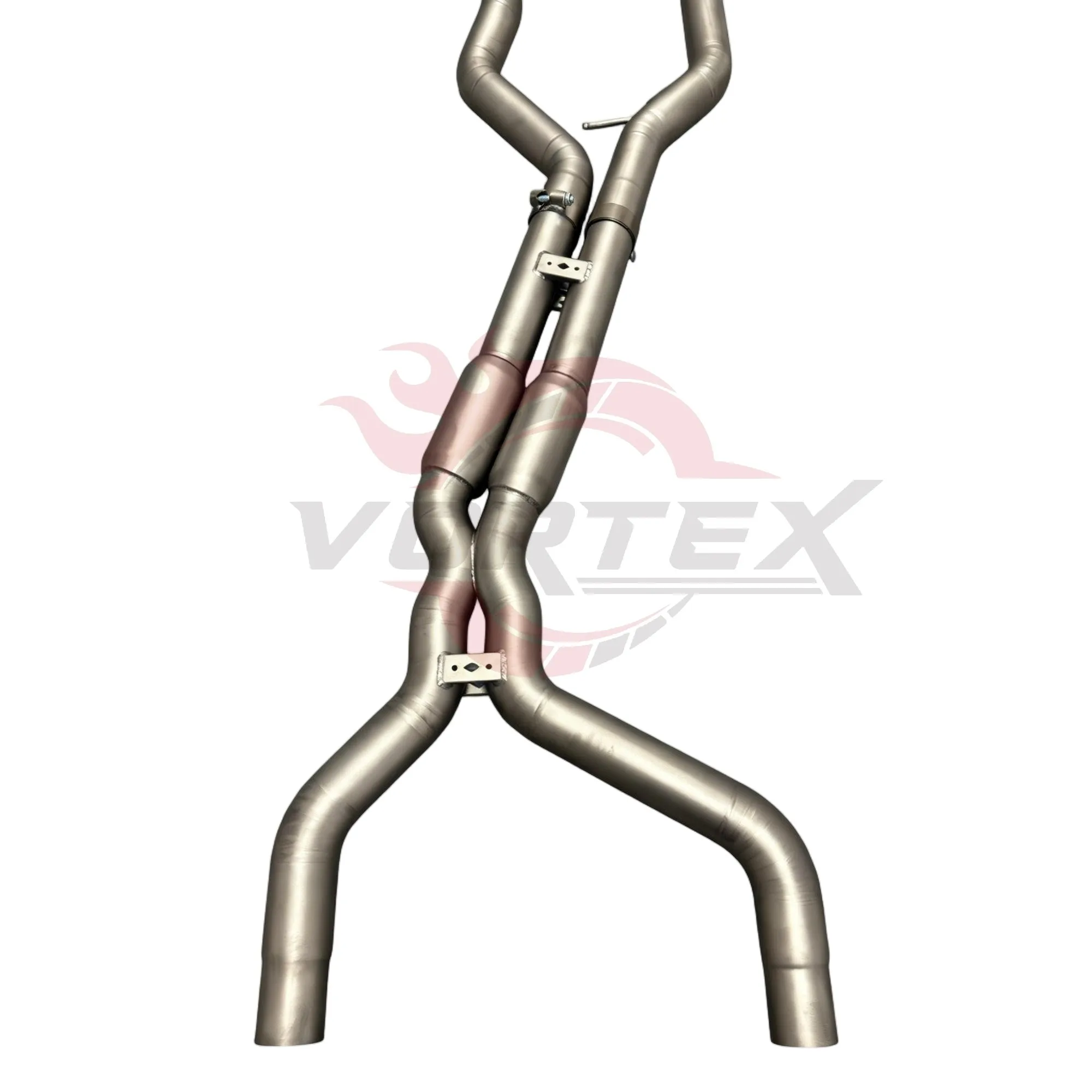 For Custom Stainless Steel Vortex Titanium Blue Burnt Mirror Polished Exhaust System 957 Cayenne 3.0T view 2