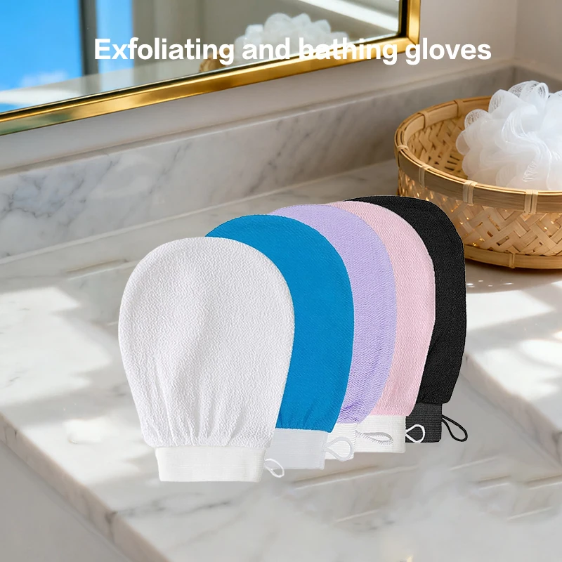 قفاز تقشير الدش المغربي حمام حمام تنظيف الجسم فرك تدليك ميت كيسا تقشير منشفة قفاز #3