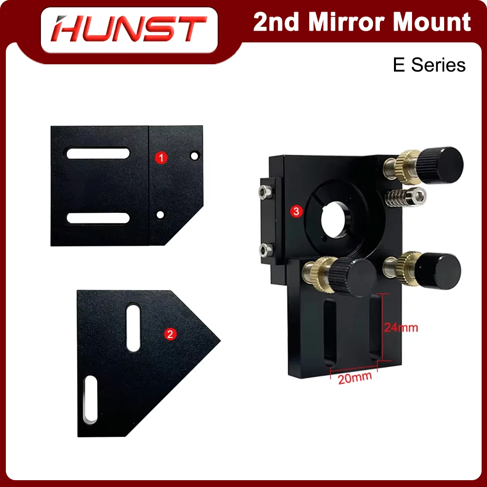 Hunst E Series CO2 أسود ثاني ليزر جبل مرآة جبل 25 مم عدسة قوس متكامل لآلات النقش والقطع بالليزر
