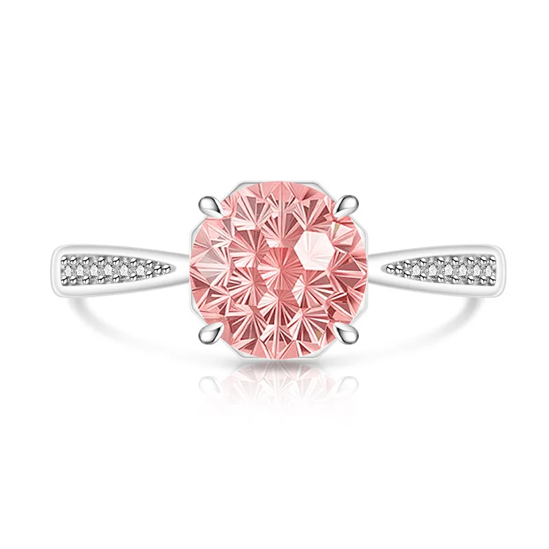 925 Sterling Silber Romantischer Millennium Cut Hochkarätiger Diamant Damen Eleganter Schlichter Ehering Liebhaber-Schmuck – Detail 10