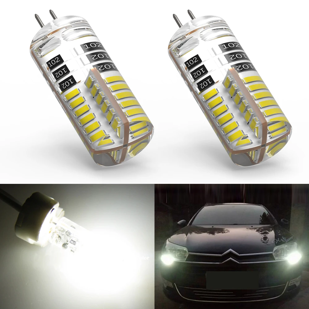 2pcs G4 HP24W LED For Peugeot 3008 5008 Canbus Citroen C5 DRL Daytime Running Lights Car Accessories LED Bulb Lamps 48SMD 12V