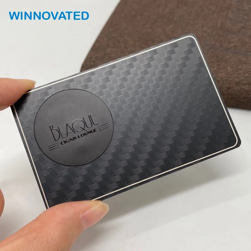

Лидер продаж, матовый черный лазерный NFC металлический чип для визитных карточек, невидимый для социального назначения
