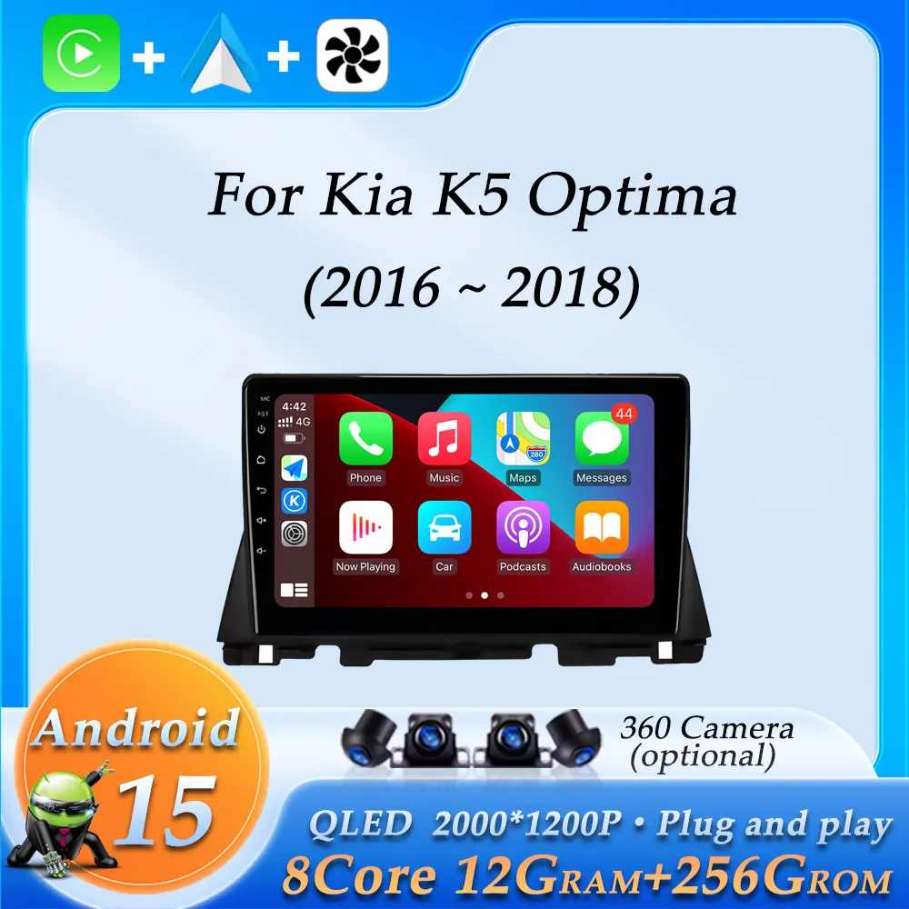 

GPS-навигация DSP стерео для Kia K5 Optima 2016-2018 Автомобильный радиоприемник Видео Аудио Мультимедийный плеер Беспроводной CarPlay Bluetooth WiFi