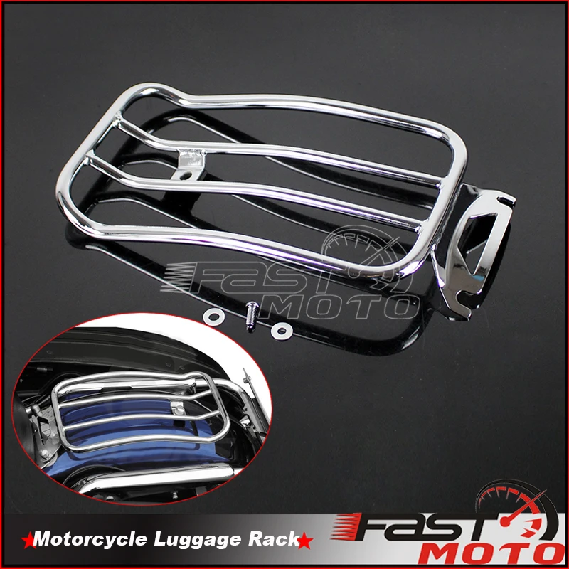 

Motorcycle Chrome Rear Solo Seat Luggage Rack Support Shelf For Harley Touring Road King FLHR FLT FLHX FLHT Electra Glide 97-15